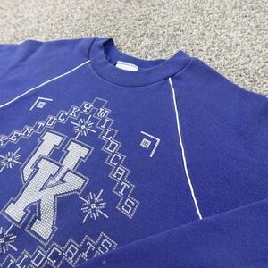 VTG Kentucky Wildcats Sweater Mens M Blue NCAA Basketball‎ Pullover Crewneck 90s